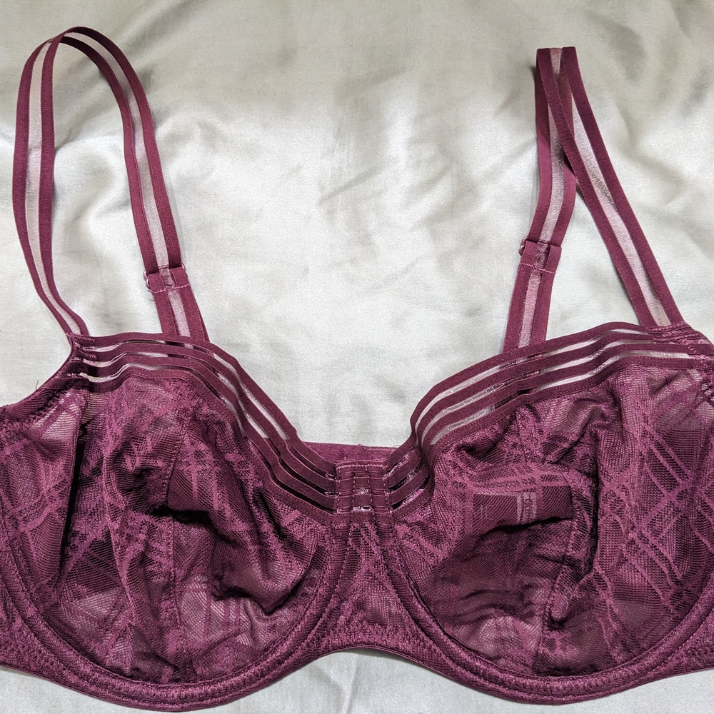 Adore Me Lace Underwire Bra - Deep Purple